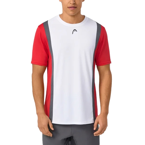Maglietta Padel Uomo HEAD Club 25 Tech Maglietta  Red/White 811725RDWH