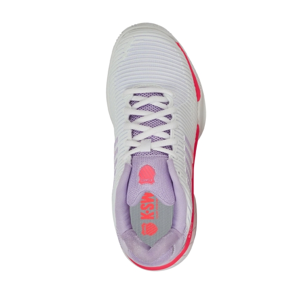K-Swiss Hypercourt Express 2 Clay - White/Orchid Petal/Neon Blaze