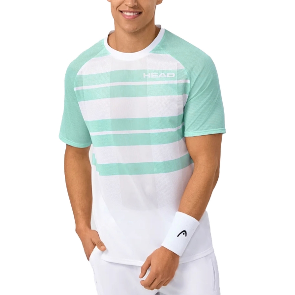 Camiseta Padel Hombre HEAD Performance Camiseta  Print Perf M/Aqua 811015XPAQ