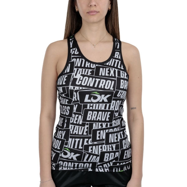 Top Padel Mujer LOK Sticker Storm Top  Black/White LOAP1DD5W42S
