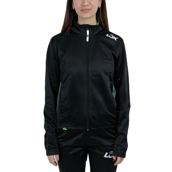 Camisetas y Sudaderas Padel Mujer LOK Court Sudadera  Black/Green LOAP1JA1W27S