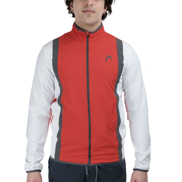 Men's Padel Jacket HEAD Club 25 Jacket  Red/White 811745RDWH