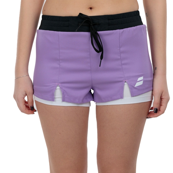 Falda y Shorts Padel Mujer Babolat Fiber Dry 2in Shorts  English Lavender 6WS250614135