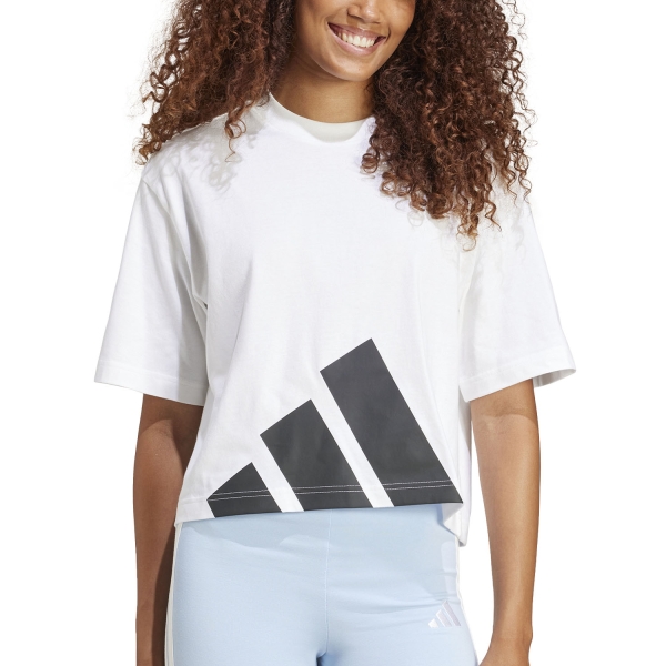 Women's Padel T-Shirt and Polo adidas Essentials TShirt  White/Black JG8737