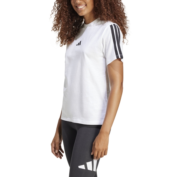 Camiseta y Polo Padel Mujer adidas Essentials 3 Stripes Camiseta  White/Black JM2394
