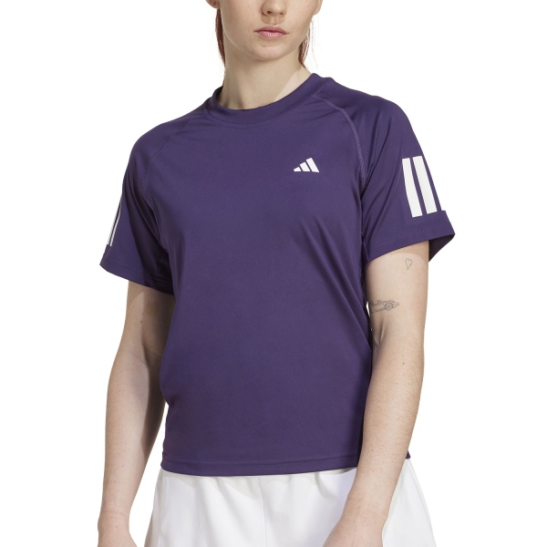 Camiseta y Polo Padel Mujer adidas Club 3 Stripes Camiseta  Aurora Plum JW2946