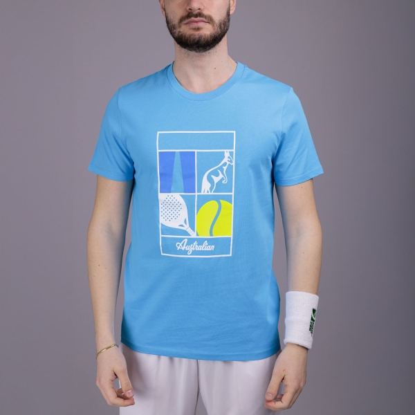 Men's T-Shirt Padel Australian Meridiana TShirt  Turchese Glossy PAUTS0021605