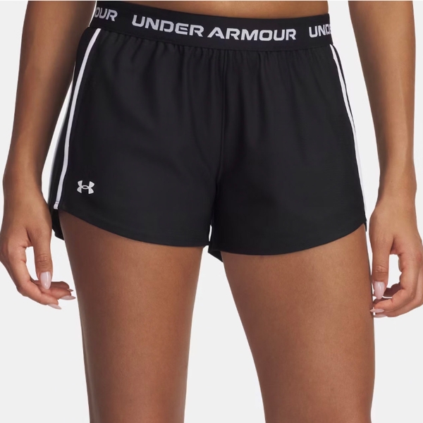 Falda y Shorts Padel Mujer Under Armour Tech Play Up 3in Shorts  Black/White 13898820002
