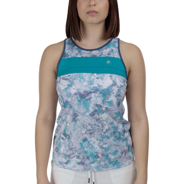 Top Padel Mujer Fila Elva Top  White Alyssum Print/Capri Breeze Comb XCL2513350217