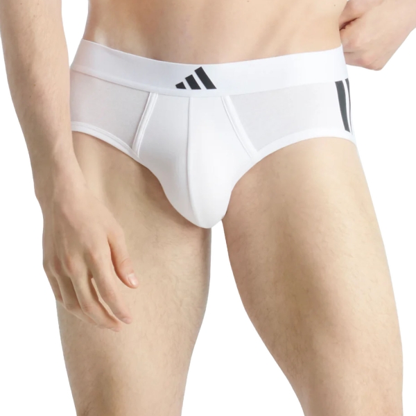 Men's Underwear adidas  Active Flex 3 Stripes x 2 Briefs  White 4AM0070100