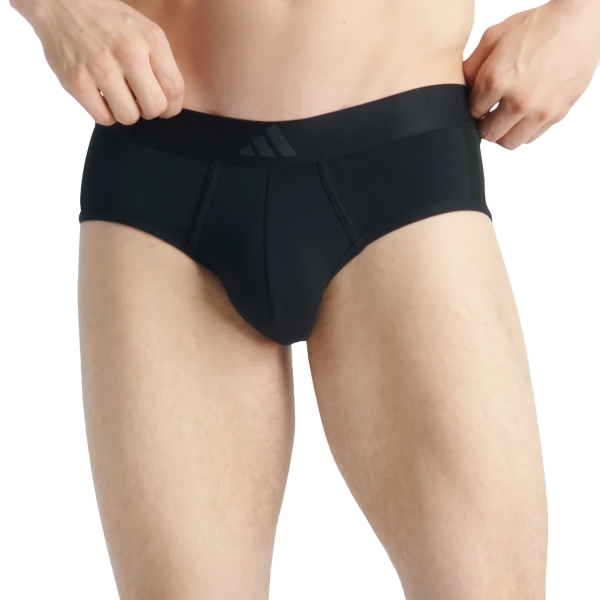 Men's Underwear adidas  Active Flex 3 Stripes x 2 Briefs  Black 4AM007000