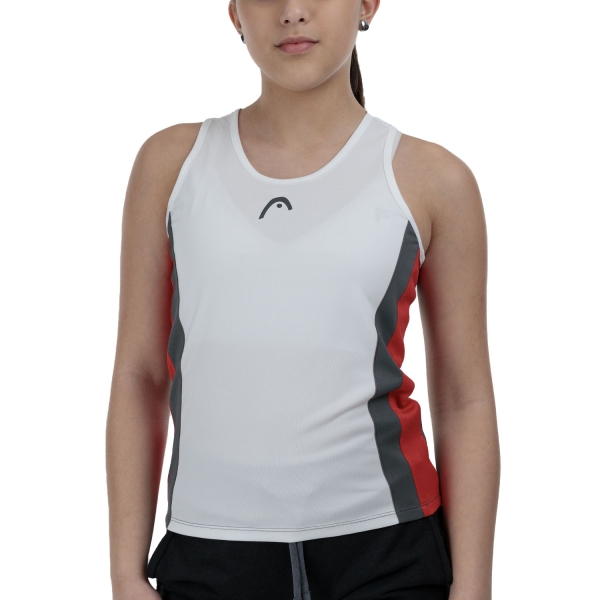 Top y Camisas Padel Niña HEAD Club Top Nina  Red/White 816735RDWH
