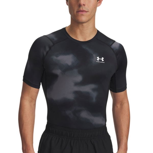 Camiseta Padel Hombre Under Armour HeatGear Printed Logo Camiseta  Black/White 13833210003