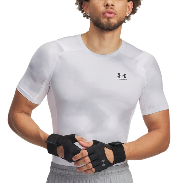 Camiseta Padel Hombre Under Armour HeatGear Printed Logo Camiseta  White/Halo Gray/Black 13833210101