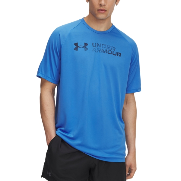 Camiseta Padel Hombre Under Armour Tech Reflective Camiseta  Blue Atlantis/Washed Navy 60051160402