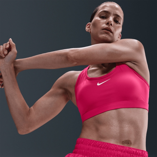 Nike Swoosh Dri-FIT Sports Bra - Rush Pink/White