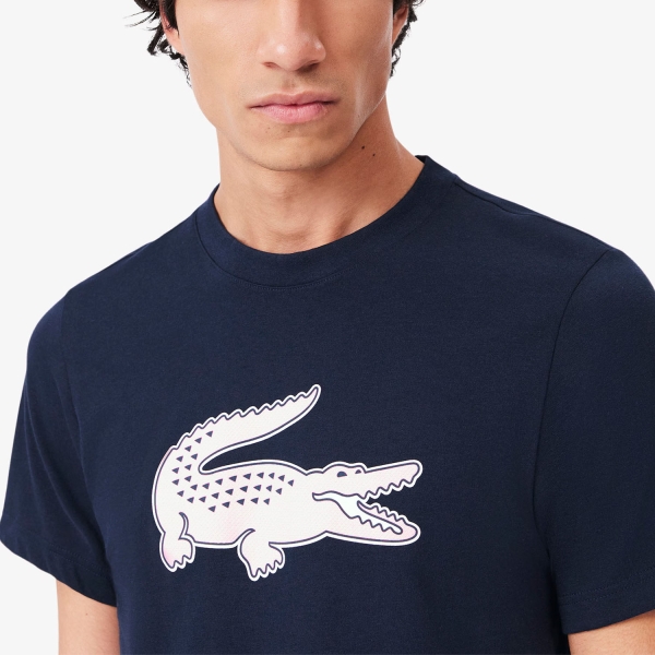 Lacoste Ultra Dry T-Shirt - Bleu Marine/Blanc