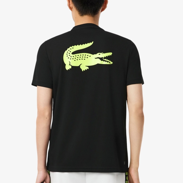 Lacoste Ultra Dry Printed Pro Camiseta - Noir/Jaune Fluo