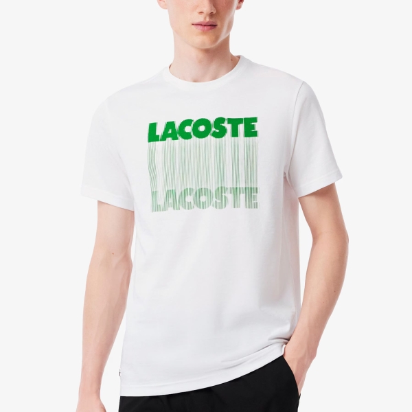 Camiseta Padel Hombre Lacoste UltraDry Printed Camiseta  Blanc TH4781001