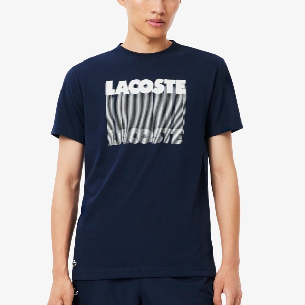 Camiseta Padel Hombre Lacoste UltraDry Printed Camiseta  Bleu Marine TH4781166