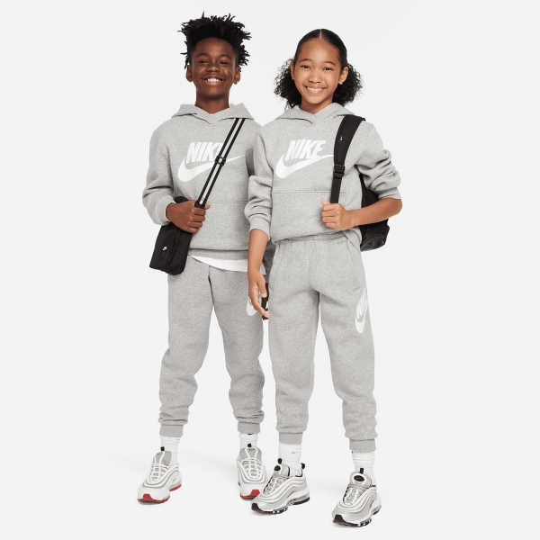Nike Club Pro Felpa Bambini - Dark Grey Heather/White