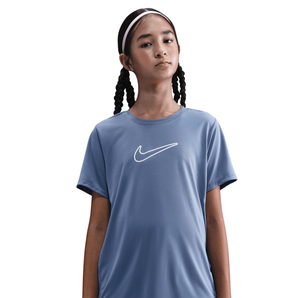 Nike Dri-FIT One T-Shirt Girl - World Indigo/White