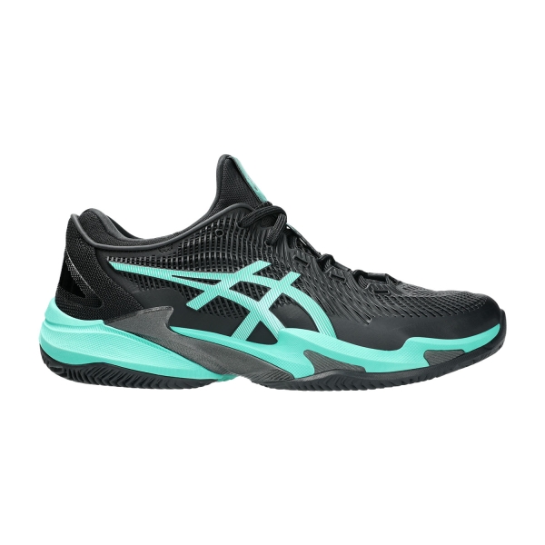 Men's Padel Shoes ASICS Court FF 3 Clay  Black/Aurora Green 1041A371002