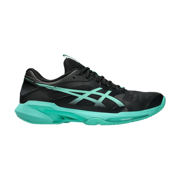 Men's Padel Shoes ASICS Solution Speed FF 4  Black/Aurora Green 1041A532001