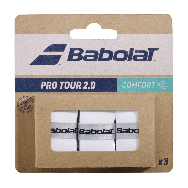 Padel Overgrip Babolat Pro Tour 2.0 Overgrip x 3  White 653053101