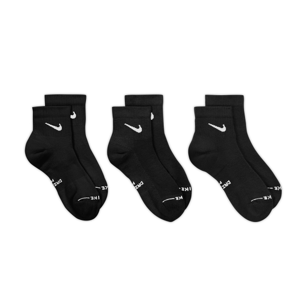 Nike Everyday Elevated Ankle x 3 Calze - Black
