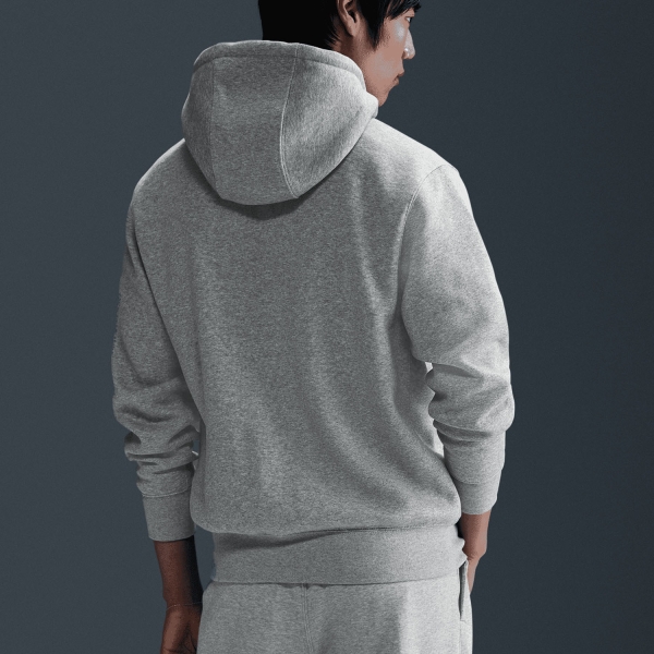 Nike Club Fleece Hoodie - Dark Grey Heather/Light Smoke Grey/White
