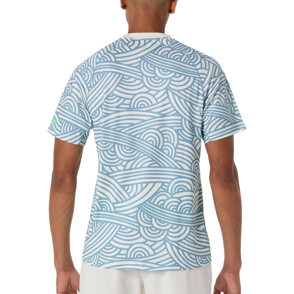 ASICS Court AOP T-Shirt - Cream/Saba Blue