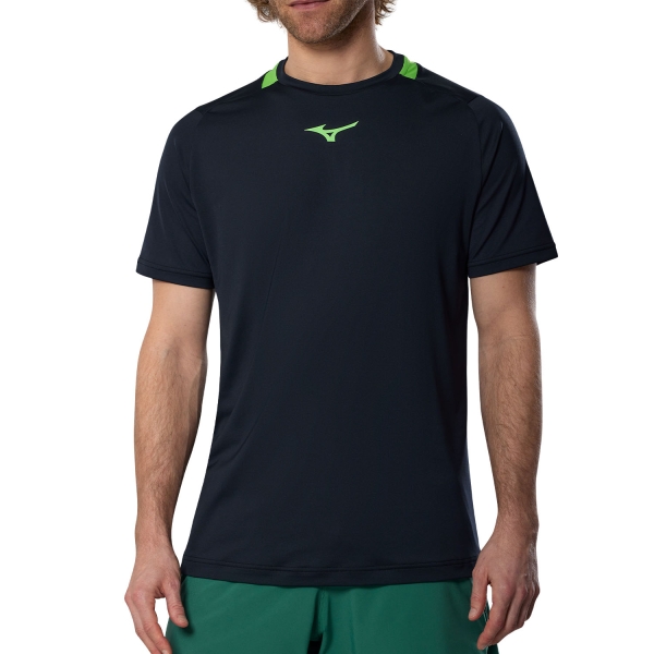 Men's T-Shirt Padel Mizuno Logo TShirt  Black 62GAA00109