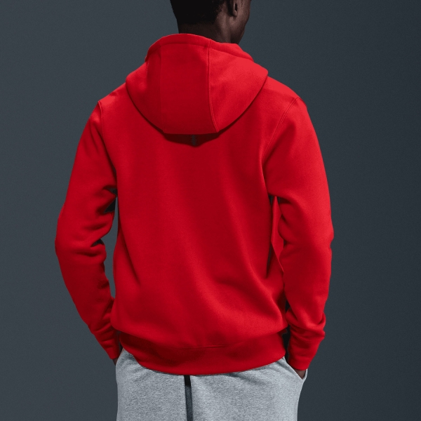 Nike Club Fleece Hoodie - University Red/White