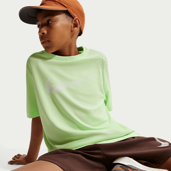 Nike Multi Swoosh Maglietta Bambino - Light Liquid Lime/White