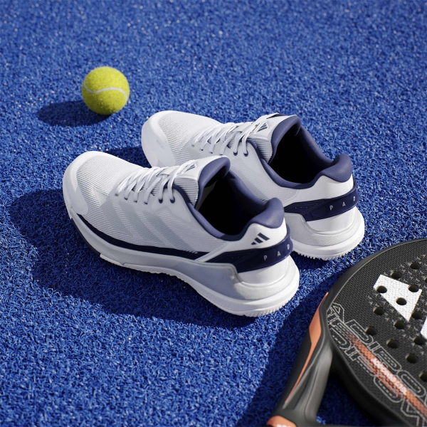 adidas Crazyquick LS Padel - FTWR White/Silver Metallic/Dark Blue