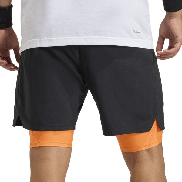 adidas Club CLIMACOOL 2 in 1 7in Shorts - Black/Pure Orange