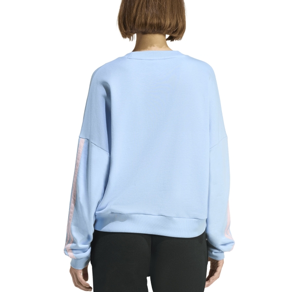 adidas 3 Stripes Sweatshirt - Glow Blue/Clear Pink