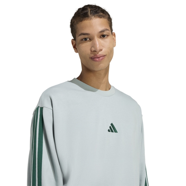 adidas Essentials 3 Stripes Sudadera - Wonder Sage/Collegiate Green