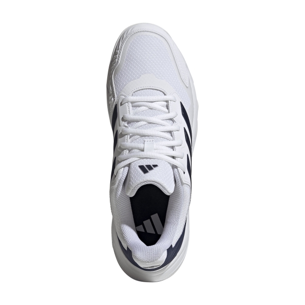 adidas Courtjam Control 3 Clay - FTWR WHITE/Dark Blue/Cyver Metallic