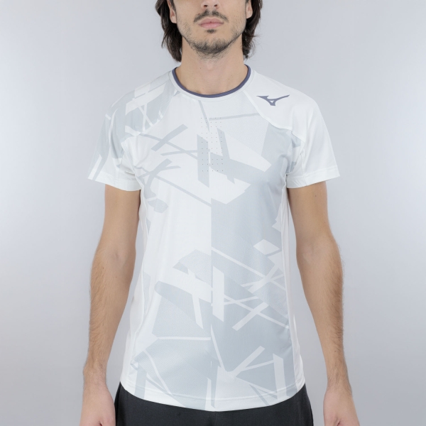 Camiseta Padel Hombre Mizuno Daybreakers Graphic Camiseta  White/Grey 62GAC50170