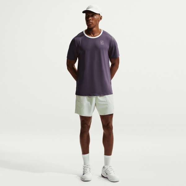 Nike Court Advantage Dri-FIT Maglietta - Dark Raisin/Volt Tint/White