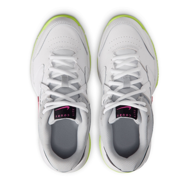 Nike Court Lite 2 Bambini - White/Laser Fuchsia/Hot Lime/Grey Fog