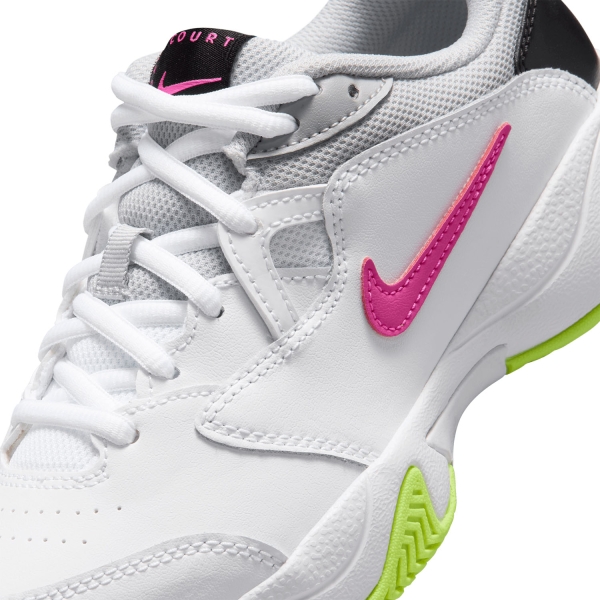 Nike Court Lite 2 Bambini - White/Laser Fuchsia/Hot Lime/Grey Fog