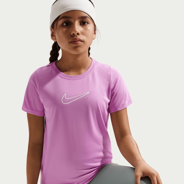 Nike Dri-FIT One Maglietta Bambina - Light Magenta/White