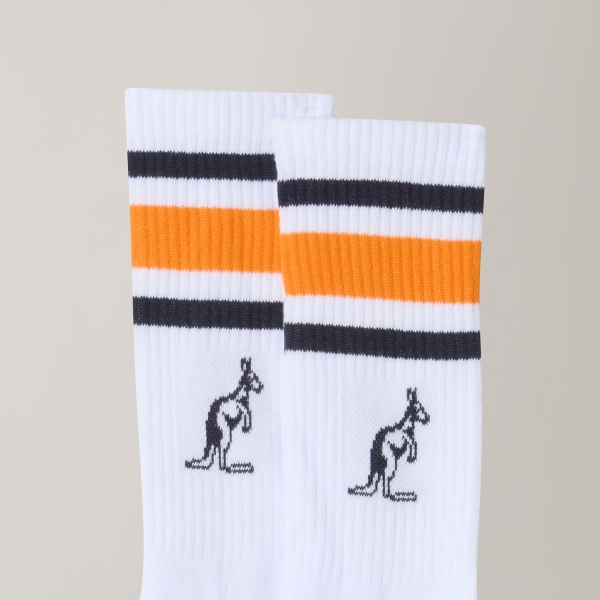 Australian Stripes Calze - Bianco/Arancio Acceso/Blu Navy
