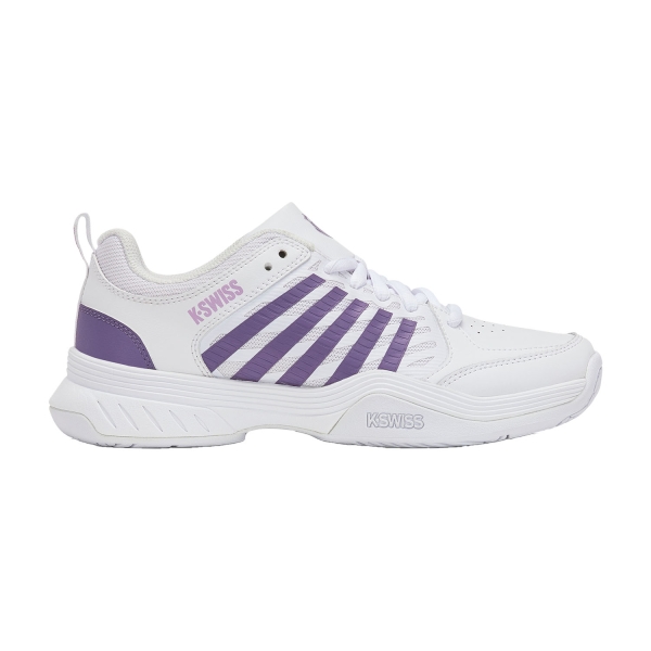 Women's Padel Shoes KSwiss Court Express 2  White/Purple Haze/Neon Lavender 94428151M