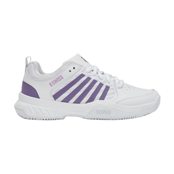 Men's Padel Shoes KSwiss Court Express 2 Clay  White/Purple Haze/Neon Lavender 94429151M
