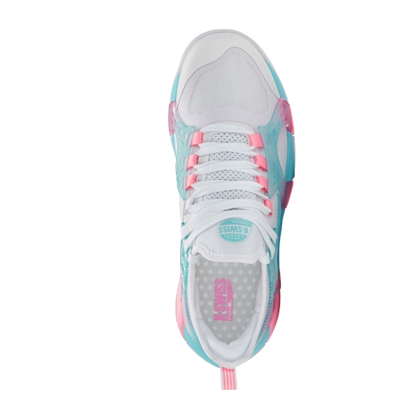 K-Swiss K-Frame Padel - White/Soft Neon Blue/Neon Bubble Gum