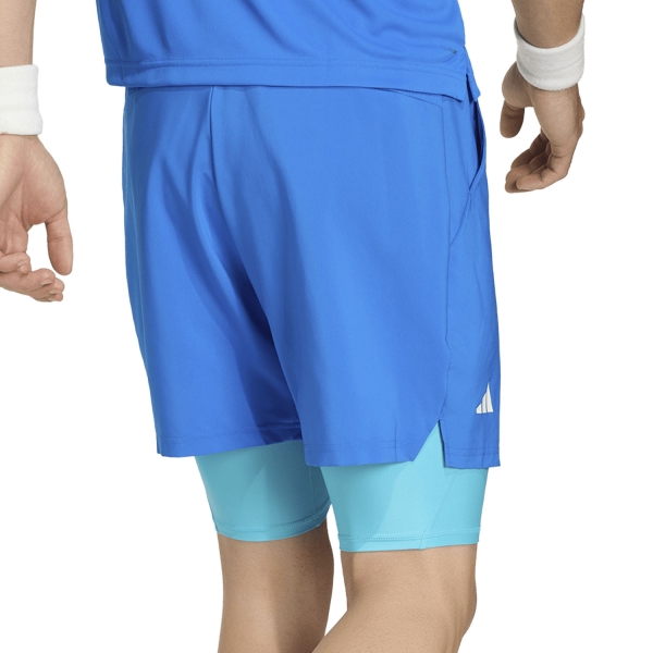adidas Club CLIMACOOL 2 in 1 7in Shorts - Glory Blue